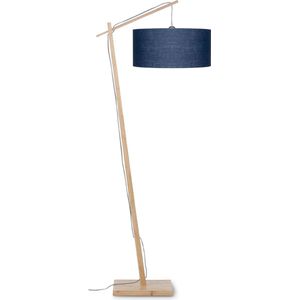 GOOD&MOJO Vloerlamp Andes - Bamboe/Blauw - 72x47x176cm - Scandinavisch,Bohemian - Staande lamp voor Woonkamer - Slaapkamer