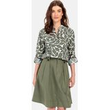 camel active Overslag blouse Met bloemenprint all-over - Maat womenswear-XS - Groen-Wit