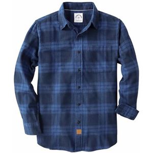 Flanellen Shirt voor Heren - 100% Katoen met Lange Mouwen, Casual Button-Down in Schotse Ruit
