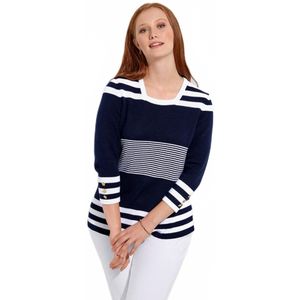 Gestreepte katoenen trui met 3/4 mouwen