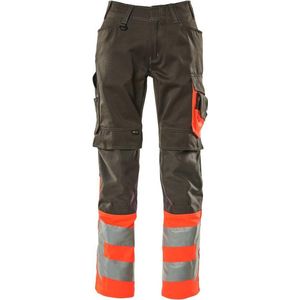 Mascot Safe Supreme Broek met kniezakken 15679-860 - donkerantraciet/hi-vis rood - C56