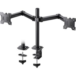 Dubbele Monitorbeugel Volledig Instelbaar voor 13-27 inch LCD LED-Schermen - 2 Montageopties VESA 75/100