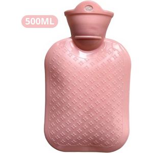 Bovista Warmwaterzak - Warmtekussen - Warmwaterkruik - Warmtekruik - Knuffel - Kruik - Bag - Met Hoes - Roze - 500ML
