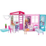 Barbie - Huis met Barbiepop en accessoires - Barbie huis