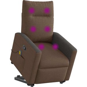 vidaXL Verstelbare Sta-op Massagestoel Bruin