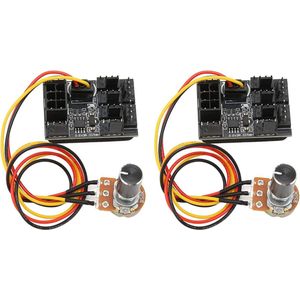 Verstelbare 8 Weg PC Fan Splitter met PWM Connector voor PC Case Cooling Fan Hub - Set van 2