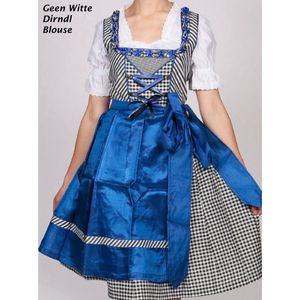 Bel Party Wears - Oktoberfest - Boeren Tirol - Dirndl - Blauw Zwart ( Dirndl + Schort) - Maat S