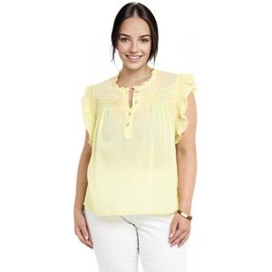 Mouwloze blouse van katoenvoile