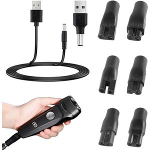 Allecto Premium - USB-netsnoer kabel scheerapparaat oplader 7 stekkers afscheidingsklem multifunctionele USB-adapterset