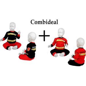 Fun2Wear Brandweer - Baby /Peuter/Kleuter/ Kinder pyjama´s - COMBIDEAL 1+1 - Maat 62