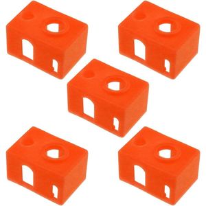 3D Printer Heater Block Silicone Socks Cover Compatible with E3D V6 PT100 Heater Extruder Hotend Block Protective Sock Orange - Set van 5