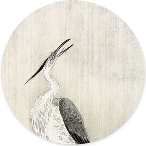 Magneetsticker - Heron in the rain - Diameter 60 cm