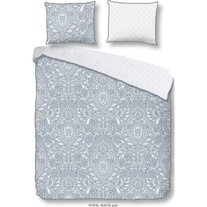 Descanso Dekbedovertrek Maud 140 X 220 Cm Katoen Grijs/wit