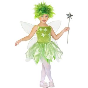 Widmann - Elfen Feeen & Fantasy Kostuum - Groene Bosfee Grote Eik - Meisje - Groen - Maat 116 - Carnavalskleding - Verkleedkleding