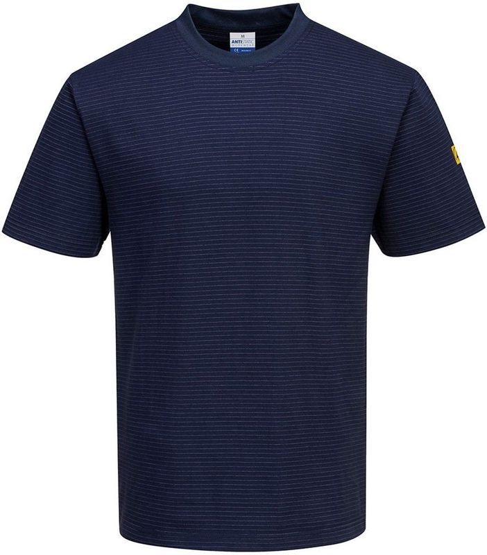 Antistatisch ESD-T-shirt - Ziekenhuisblauw - 96% Katoen, 4% Koolstofvezel