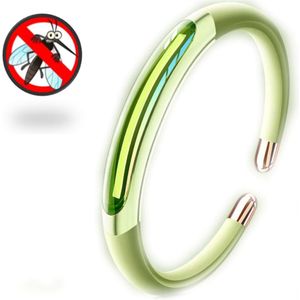 Anti-Muggen Armband met Essentiële Olie – Draagbare Muggenwerende Polsband Zonder DEET | Voor Kinderen & Volwassenen – Outdoor Muggenbeschermer, Insectenwerend, Tegen Steekmuggen-Groen