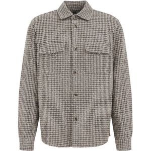 WE Fashion - Boxy Fit Overshirt - Heren - Wollen - Met Structuur