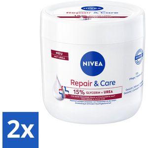 Nivea - Repair & Care Bodycrème - 72 uur Hydratatie - Barrièrecrème voor Zeer Droge en Ruwe Huid - 400 ml - Voordeelverpakking - 2 stuks