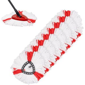 Vervangingskoppen rood-witte vloerwissers - 8 stuks - duurzame microvezel mopkop - reinigingssterke mopset voor kamer en keuken