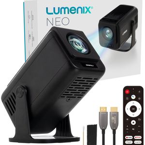 Lumenix - NEO Mini Beamer - Zwart - Full HD Smart Projector - Autofocus & 4D Keystone