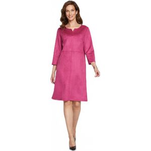 Korte volle jurk in effen suède