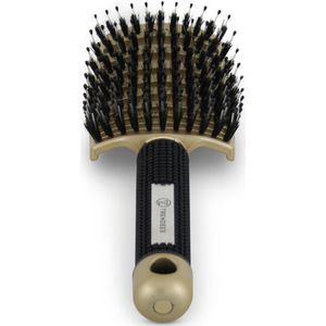 Trendees - Anti-Klit Haarborstel - Goud/Zwart - Hoofdhuid Verzorging - Curved
