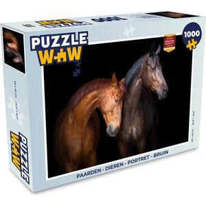 Puzzel Paarden - Dieren - Portret - Bruin - Legpuzzel - Puzzel 1000 stukjes volwassenen