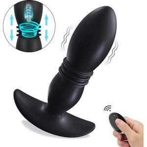 Lovellia Prostaat Vibrator - Uitschuifbaar + Vibratie - Prostaat Stimulatie - Met Afstandsbediening - Prostaat Impact - Anale Plug - Unisex - Seksspeeltje - Zwart