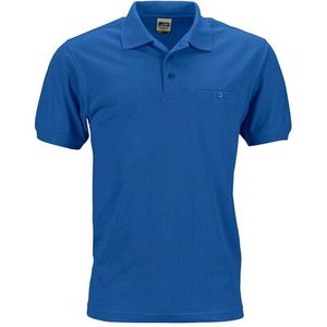 James and Nicholson Heren Werkkleding Polo Pocket Shirt (Koningsblauw)