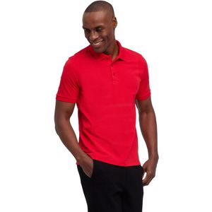 FALKE Basic Polo Shirt Piqué zacht huidvriendelijk katoen polo shirt heren rood - maat S