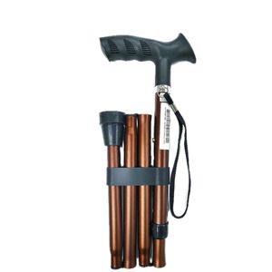 Premis - Lichtgewicht Wandelstok - Brons - Opvouwbaar - Luxe TPR Greep