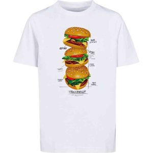 Mister Tee - Kids Triple Burger Kinder T-shirt - Kids 146/152 - Wit