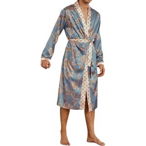 Bovista Satijnen Badjas Heren - Kimono - Kamerjas - Satijn - Ochtendjas - Pyjama - Maat XL