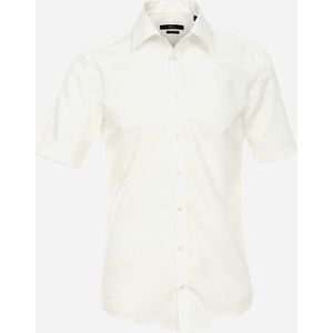 VENTI - Overhemd - Beige - Modern Fit - Korte Mouw - Strijkvrij