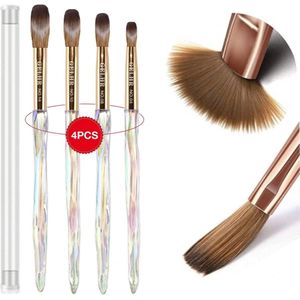 GUAPÀ® Acryl Penseel | 4 pcs Acrylic Brushes | Nagel Penselen | Nail Art penselen | Nail Brush | Nepnagels | Acrylic Nails | Acryl Poeder | Acryl Liquid | Acryl Brush Nr 4, Nr 8, Nr 10, Nr 14 | Acryl Forms | 4 Acryl Penselen Parelmoer