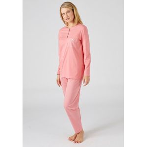 Damart - Pyjama in gestipt jerseytricot, zuiver kamkatoen - Dames - Roze - S