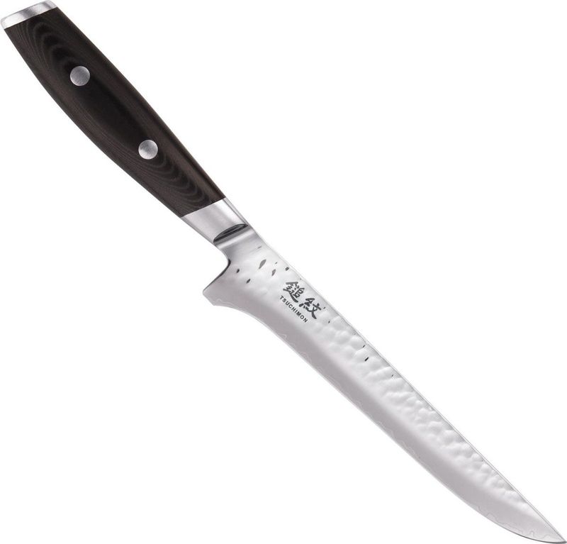 Yaxell Tsuchimon Uitbeenmes 15 cm - VG10 Staal - Gehamerd Lemmet - Micarta Heft