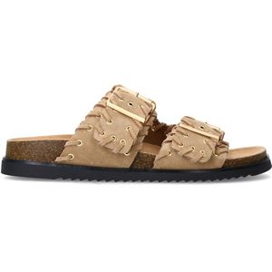Sacha - Sandalen - Beige - Suède - Gouden Gespen