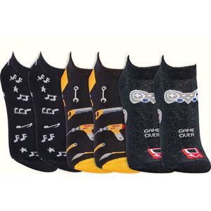 Voordeelbundel sneakersokken | Grappige sokken | Thema: Hobby's | Maat: 36-41 / 42-47 | 6 paar