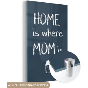 Canvas - Moederdag quote 'Home is where mom is' - 20x30 cm
