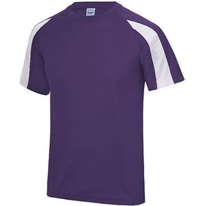 Vegan T-shirt 'Contrast' met korte mouwen Purple/White - XXL