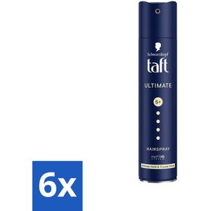 6 x Taft - Ultimate 5+ - Haarspray - Maximale stevigheid - 250 ml - Haarspray - Taft - Maximale Fixatie - Glans - Haarlak