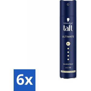 6 x Taft - Ultimate 5+ - Haarspray - Maximale stevigheid - 250 ml - Haarspray - Taft - Maximale Fixatie - Glans - Haarlak