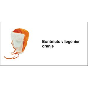 Funny bontmuts met flappen oranje - Carnaval thema feest Holland piloot funmuts optocht