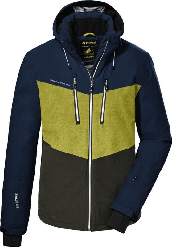 killtec Heren Ski-jack/functioneel jack met afritsbare capuchon en sneeuwvanger KSW 45 MN SKI JCKT, dark petrol, S, 38699-000