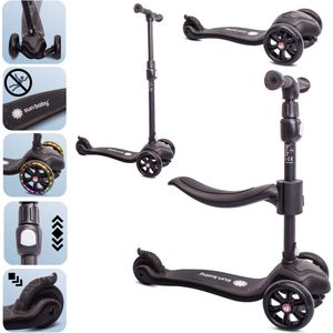 Sun Baby - Scooter - Zwart - Nylon Glasvezel - Lichtgevende Wielen