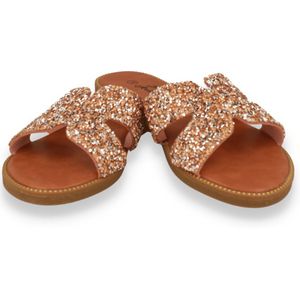 Mode-mania Dames Slipper Roze | Rosegold | Maat: 37