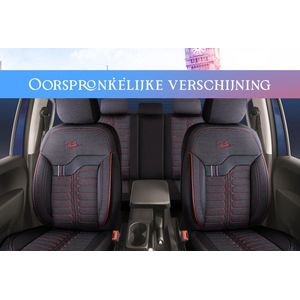 Autostoelhoes - Pandaseatcover - Londen - Zwart/Rood