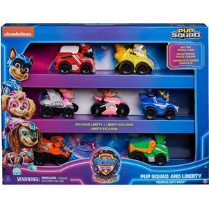 PAW Patrol The Mighty Movie - 7-delige Pup Squad Racers cadeauset met unieke Mighty Pups Liberty-speelgoedauto