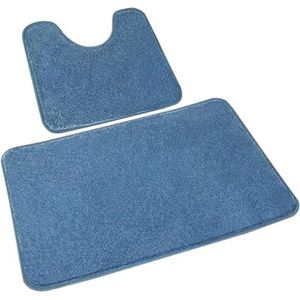 SHOP YOLO-antislip douchemat-Antislip badmat Microfiber douchemat-machinewasbaar-extra zachte en absorberende mat -40x60cm-blauw